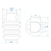 rsp0075 Bälg BPW 40x55/Ø60mm 4 veck